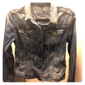 Victoria’s Secret distressed denim jacket.